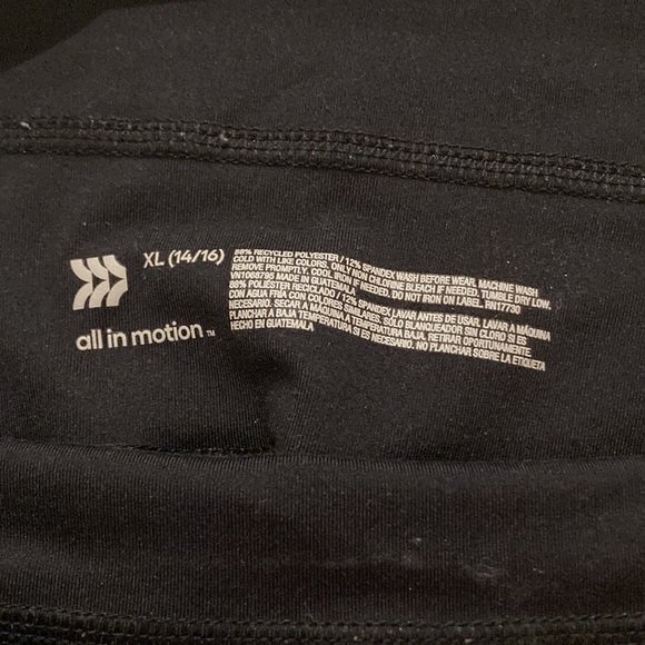 Four pairs of target brand all in motion black leggings soft girls XL 14/16 - Picture 3 of 3